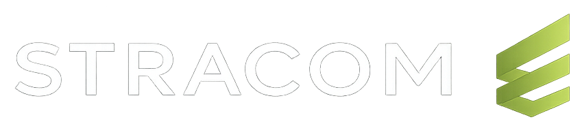 STRACOM logo with lime green chevrons (1)